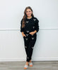 Black Rhinestone Bows Sweatshirt/Jogger Set (Reg and Plus )