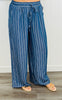 Indigo High Waist Striped Palazzo Pants (Reg.)