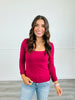 Butter Square Neck Long Sleeve Top (Reg. and Plus) - 8 Colors