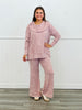 Dear Scarlett Fold Over Collar Detail Top & Pants Set (Reg. and Plus) - 5 Colors