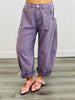 Eggplant Acid Washed Denim Barrel Pants (Reg & Plus)