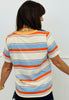 Contrast Trim Striped Tee Top (Reg.)-3 Colors