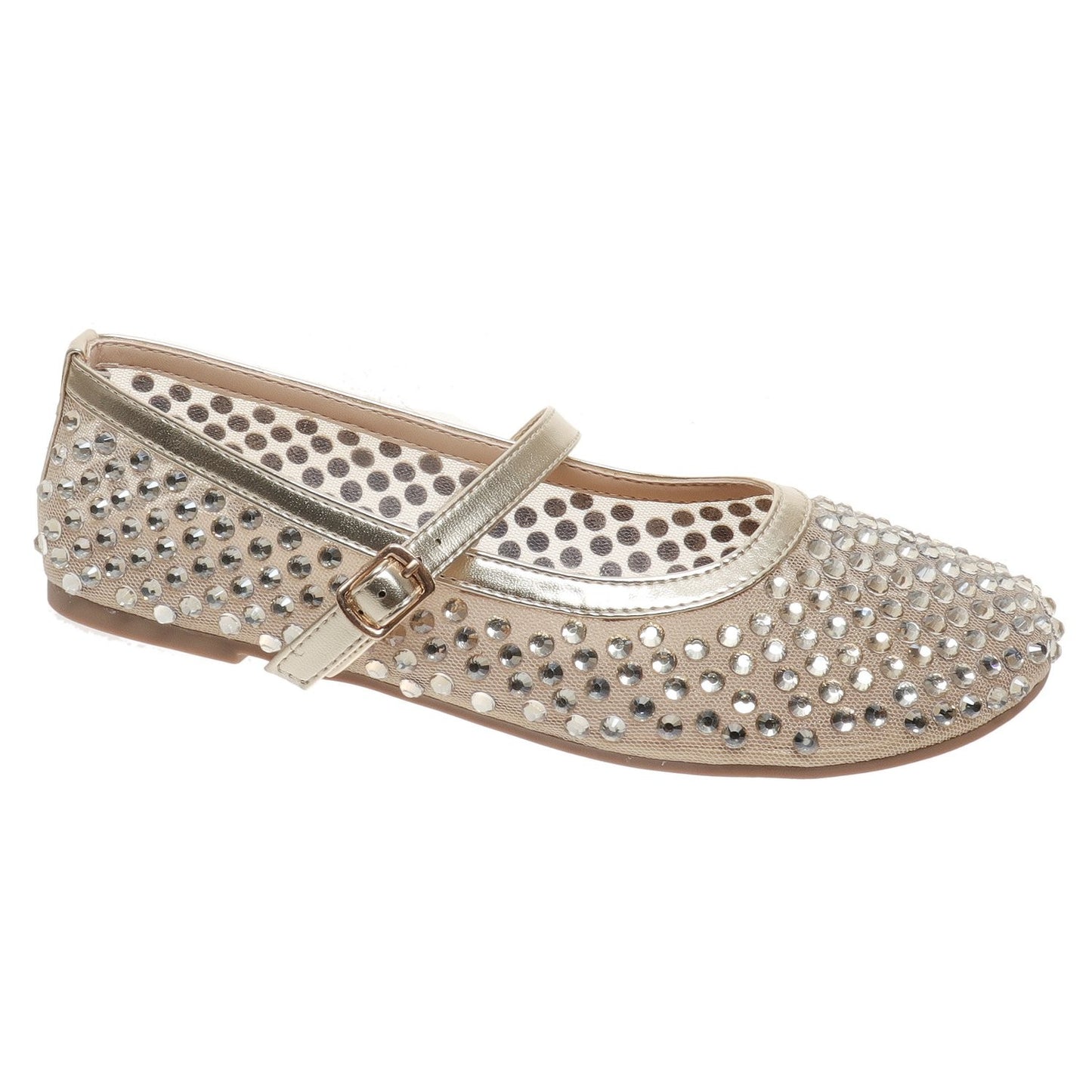 Gold Dazzling Nights Mary Jane Flats