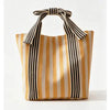 Striped Canvas Tote Bow Handle Bag (4 Colors)