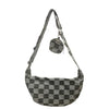 Black & Grey Checkered Casual Crossbody Bag