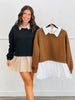 Collared Twofer Sweatshirt (Reg.)-2 Colors