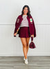 Burgundy West Coast Rodeo Embroidered Bomber Jacket (Reg & Plus)