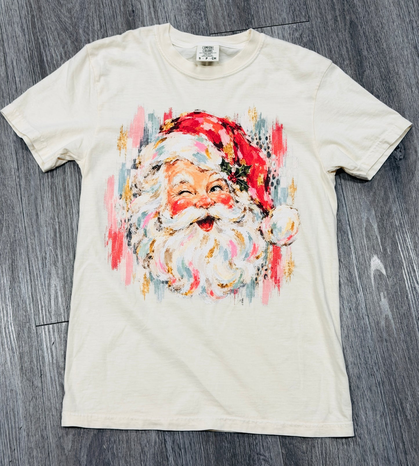 Christmas in Color Santa Graphic Tee (Reg. and Plus)