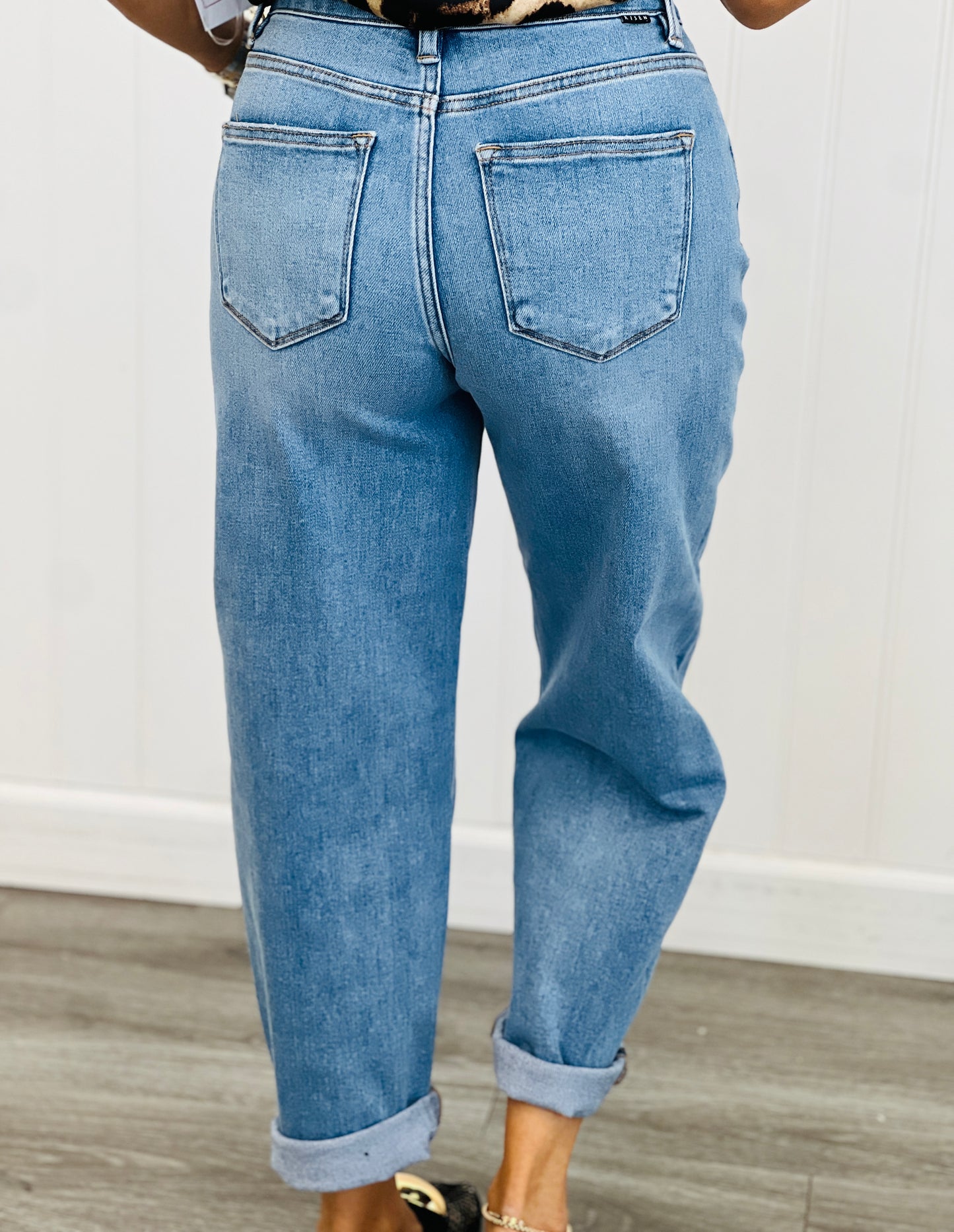 Risen Just The Right Shade Barrel Cuffed Jeans (Reg & Plus)