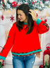 Red/Green Plaid Patchwork Sweatshirt (Reg & Plus)