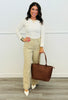 Taupe/White Polka Dot Pants (Reg & Plus)