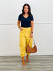 Acid Washed Yellow Denim Barrel Pants (Reg & Plus)