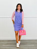 Candy Pink Checkered Mock Neck Mesh Top (Reg & Plus)