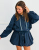 Navy Drawstring Balloon Mini Skirt (Reg & Plus)
