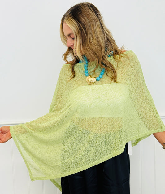 Lime Asymmetric Draped Top (OS & Plus)