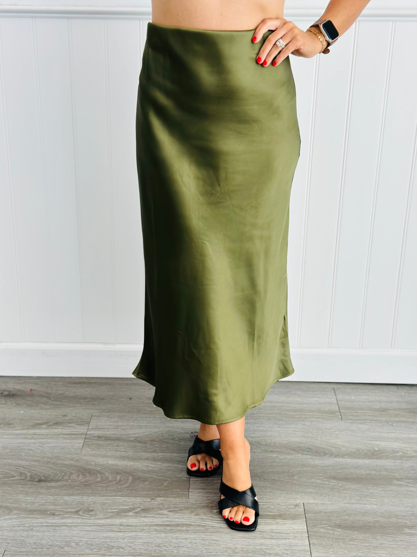 Figured It Out Satin Midi Skirt (Reg)-3 Colors