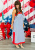 Chambray Stripe Strappy Midi Dress (Reg.)