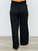 Black Half Zip Sweatshirt & Pants Set (Reg & Plus)