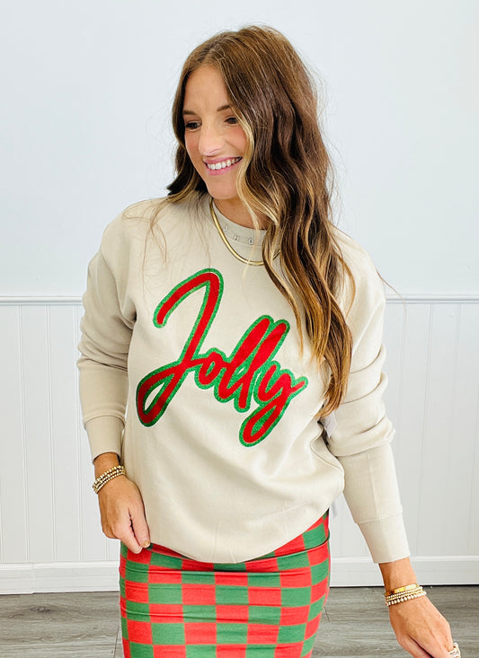 Jolly Glitter Sweatshirt (Reg. and Plus)