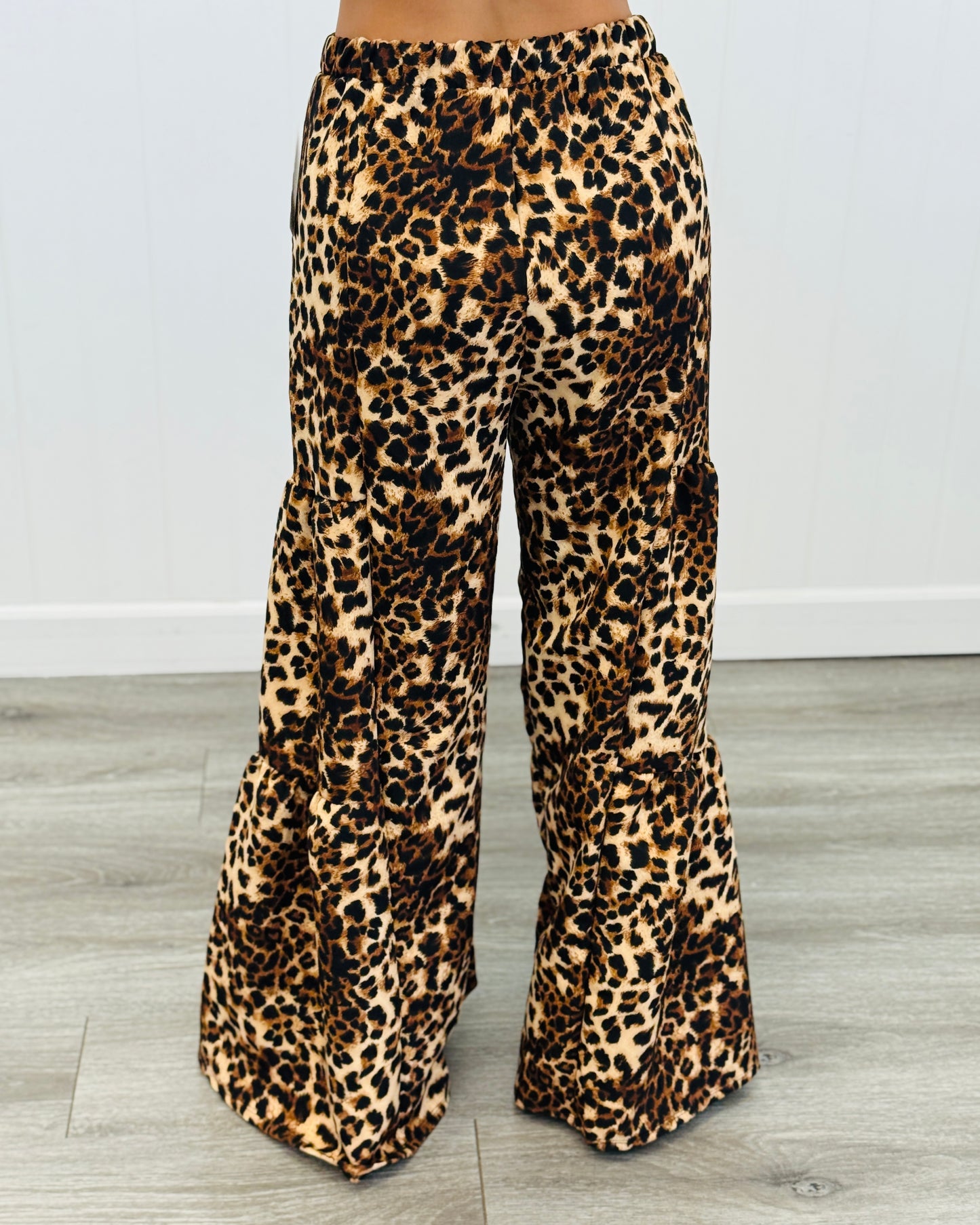 Leopard Print Wide Leg Pants (Reg. and Plus)