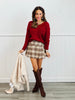 Red Back Twist Sweater Top (Reg.)