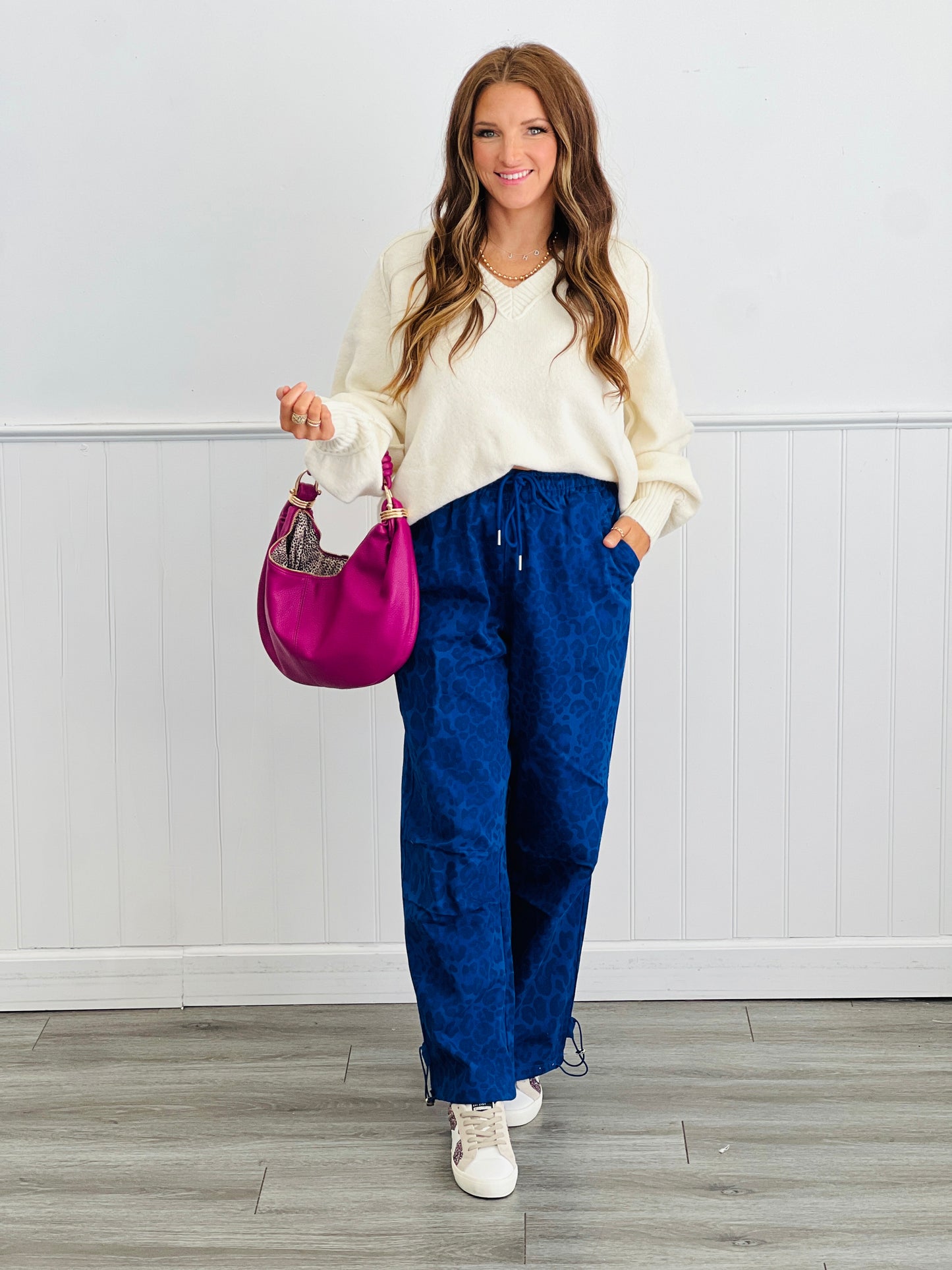 Blue Color Me Leopard Jogger Pants Remix (Reg & Plus)