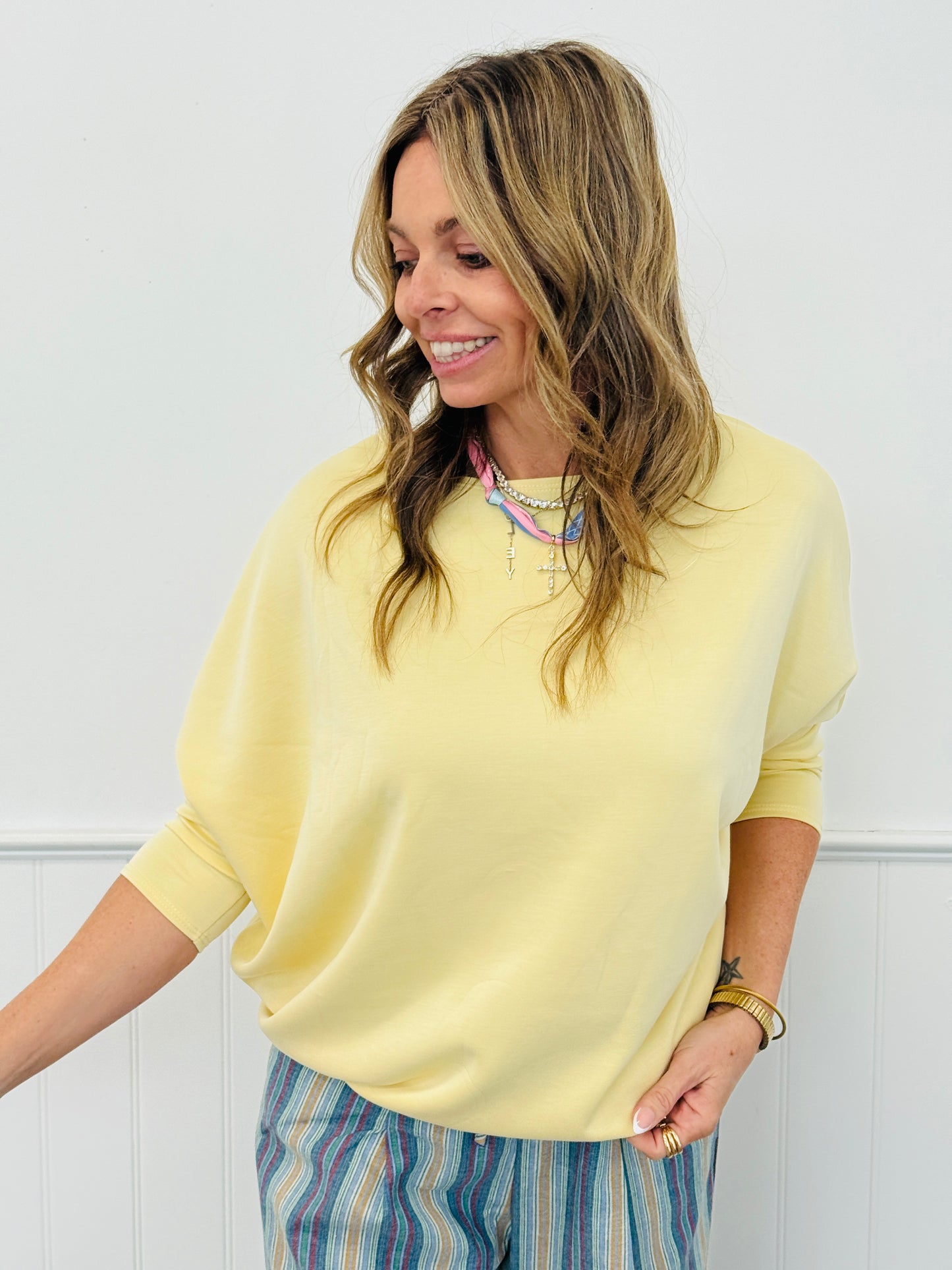 Boatneck Scuba Modal Tunic Top (Reg.)-2 Colors