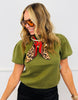Scarf Action Puff Sleeve Top (Reg.) - 4 Colors