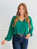 Casual V-neck Long Sleeve Top (Reg. and Plus) - 3 Colors