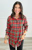 Christmas Plaid Nina Button Up Tunic (Reg. and Plus)