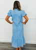Blue Eyelet Midi Dress (Reg & Plus)