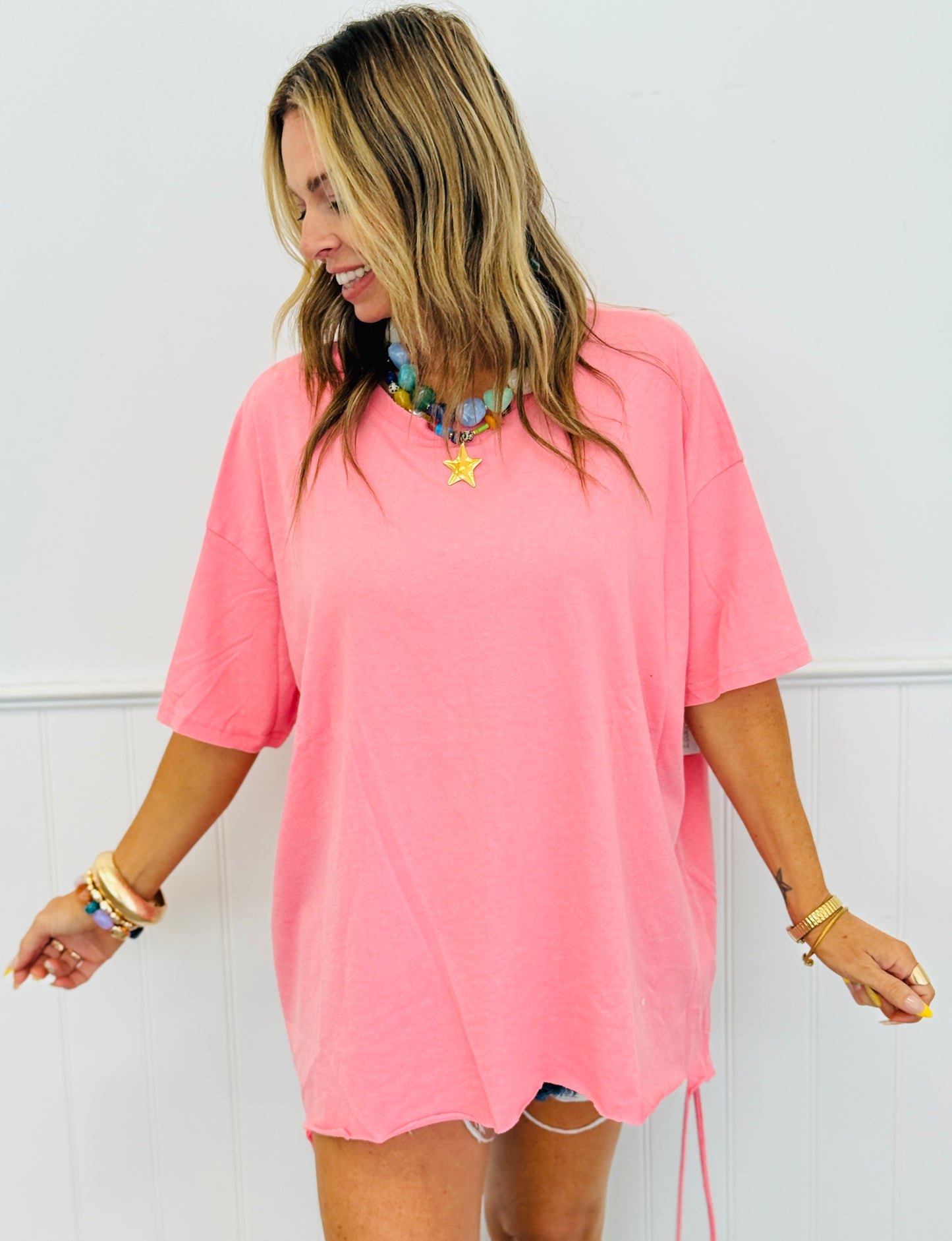Asymmetric Drawstring Oversized Tee (Reg & Plus) - 2 Colors – Walker ...