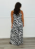 Black Zebra Print Strappy Jumpsuit (Reg & Plus)