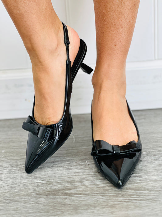 Black Knot Me Slingback Heels