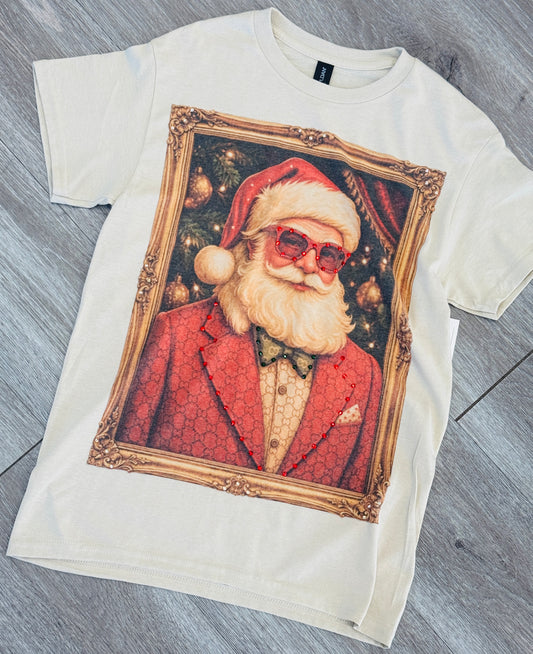 Rhinestone Santa Graphic Tee (Reg. and Plus)