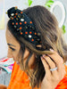 Black & Orange Crystal Headband