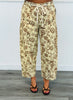 Custard Botanical Floral Print Drawstring Pants (Reg & Plus)