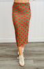 Red/Green Checkered Side Slit Midi Skirt (Reg & Plus)