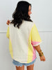Lemon Dolman Sleeve Color Block Blouse (Reg. and Plus)