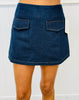 Dark Denim Back Zip Skort (Reg & Plus)