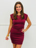 Maroon Cinched Waist Mini Dress (Reg.)