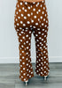 Brown Polka Dot Flare Crop Pants (Reg.)