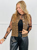Leopard Collared Button Up Vest Top (Reg.)