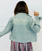 Light Denim Rhinestone Button Up Jacket (Reg. and Plus)