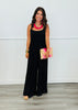 Black Strappy Jersey Knit Jumpsuit (Reg.)