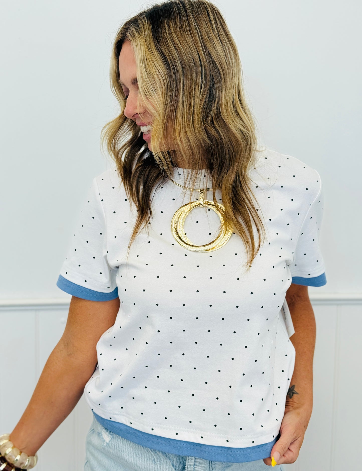 Polka Dot Double Layered Top (Reg.)