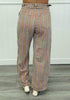 Mocha Combo Plaid Print Barrel Pants (Reg.)