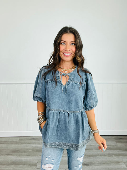 Denim Joy Tiered Top (Reg)