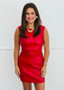 Red Faux Leather Back Zip Mini Dress (Reg.)