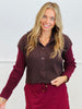 Contrast Sleeves Sweater Cardigan (Reg.)-2 Colors